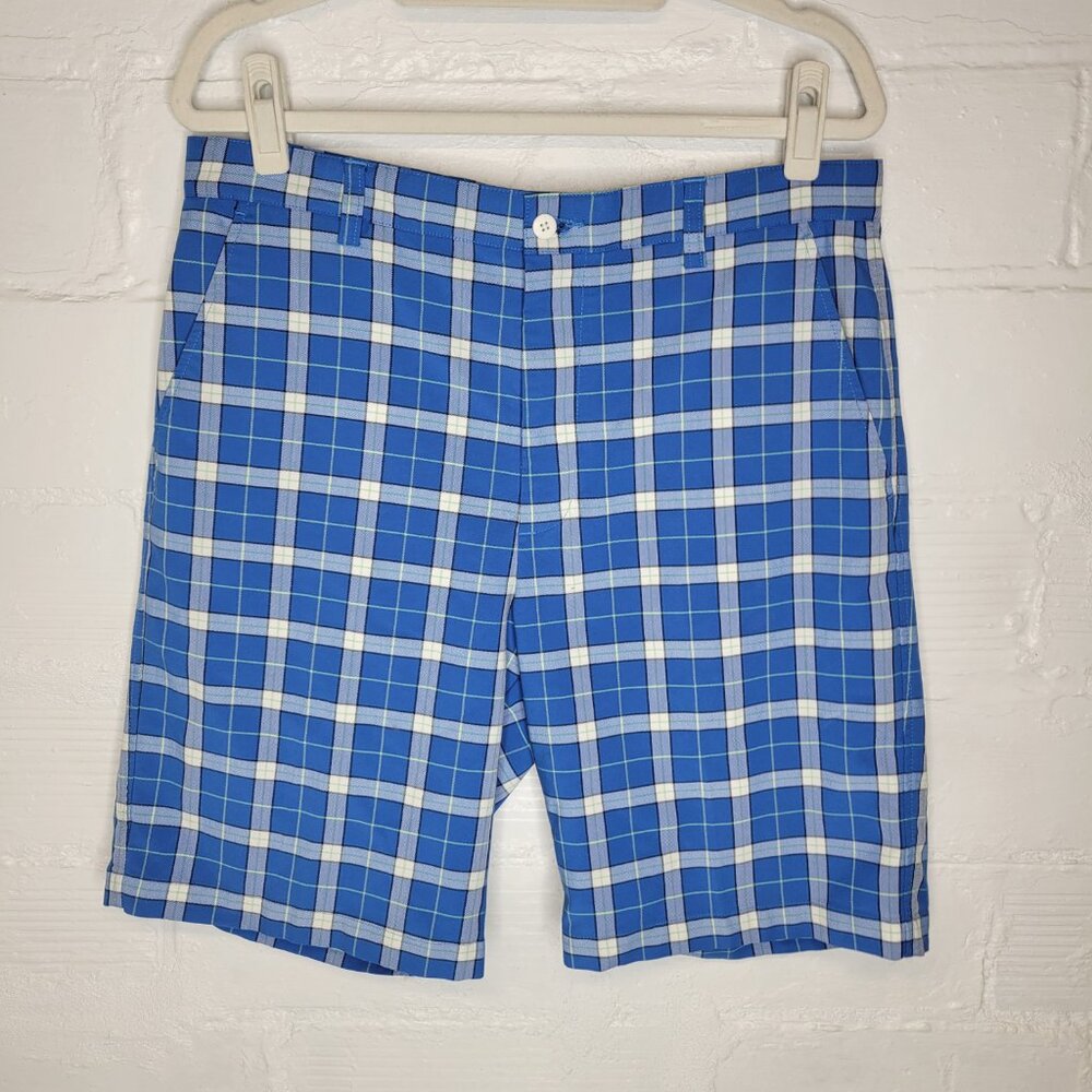 Footjoy Men's Size 34 Shorts Blue Plaid